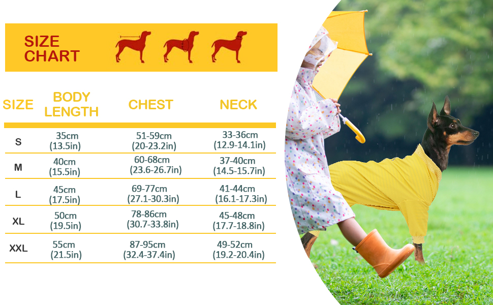 Geyecete 1/2 Leg Trouser Suit Dog Raincoat Dog Zip Dog Coat with legs Comfort,Pet Waterproof