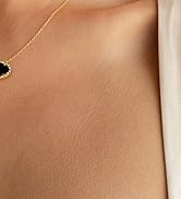 TLY Gold Necklace for Women Non Tarnish 14k Gold Plated Dainty Pendant Necklace Oval Gemstone Cry...