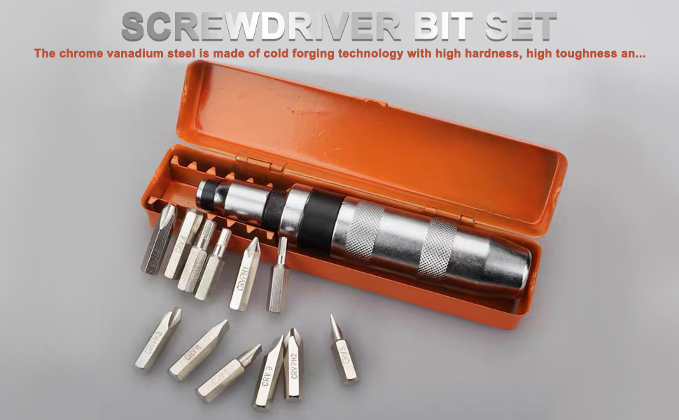 Utoolmart Impact Screwdriver Set, Manual Reversible Impact Driver Kit