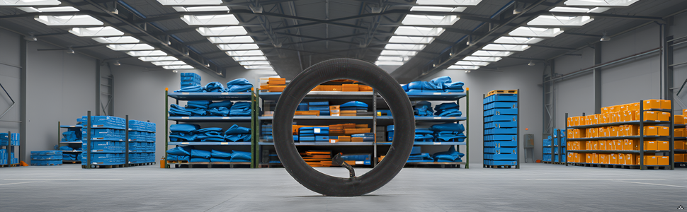 A scenic mountain trail winding through a lush forest, with the product resting on a rock.