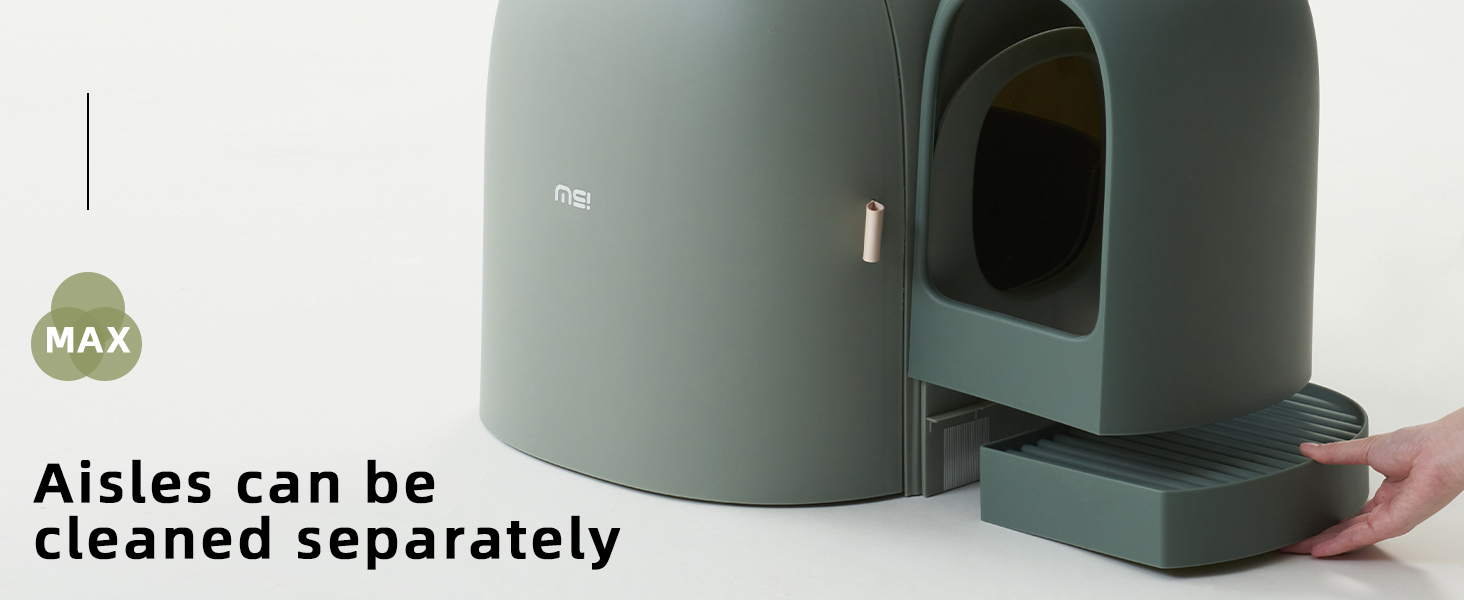 MS!MAKE SURE Cat Litter Box MAX, XL Enclosed Litter Box with Scoop, Stylish