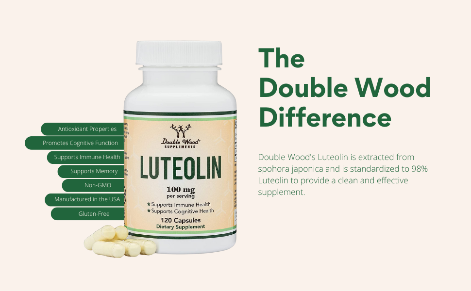 Luteolin Supplement 100mg Servings of Bioactive Flavanoids