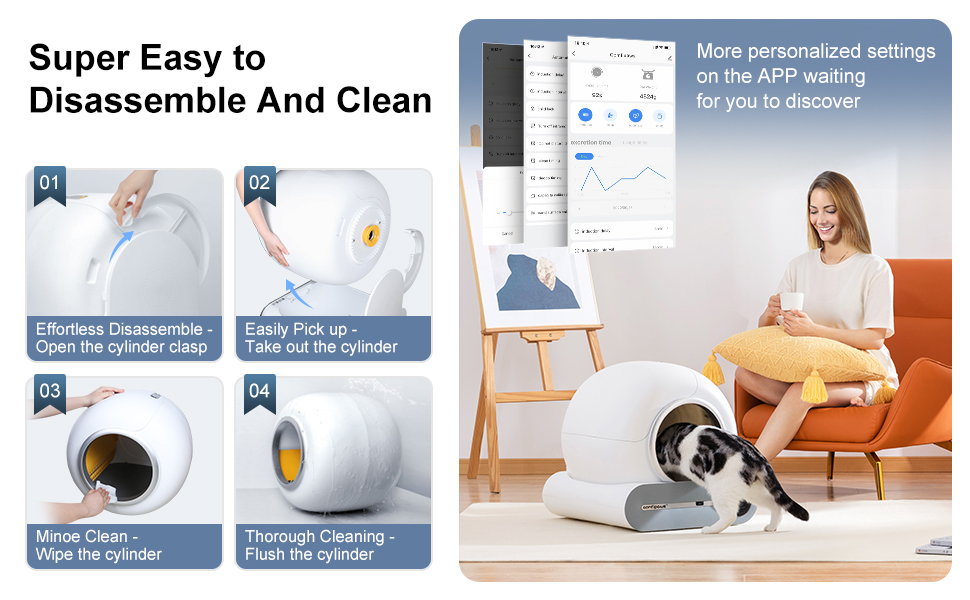 Comfipaws Self Cleaning Cat Litter Box Robot Automatic Kitty Litter Box