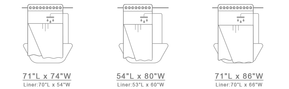 No Hook Shower Curtain Size