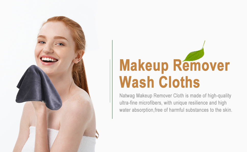 Natwag Makeup Remover Cloth, 12 x 12 Inch Microfiber Makeup