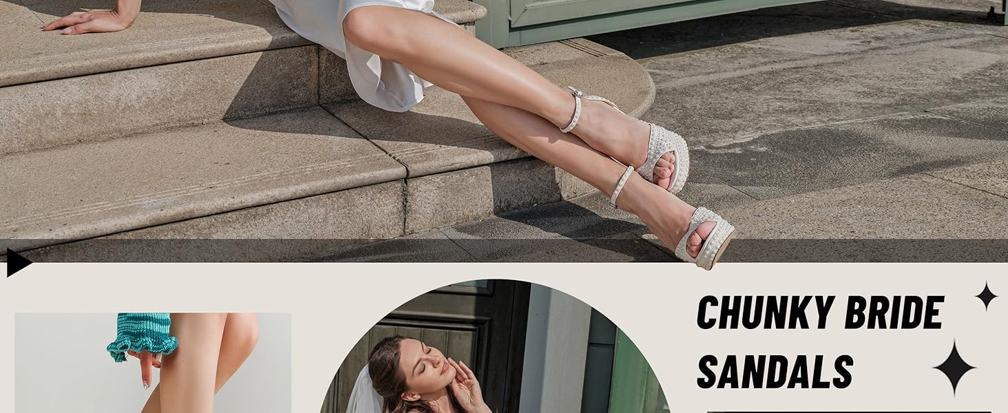 Pearl Wedding Shoes Bride Heels for Wedding Guest White Heels Dress Sandals Prom Heels for Party