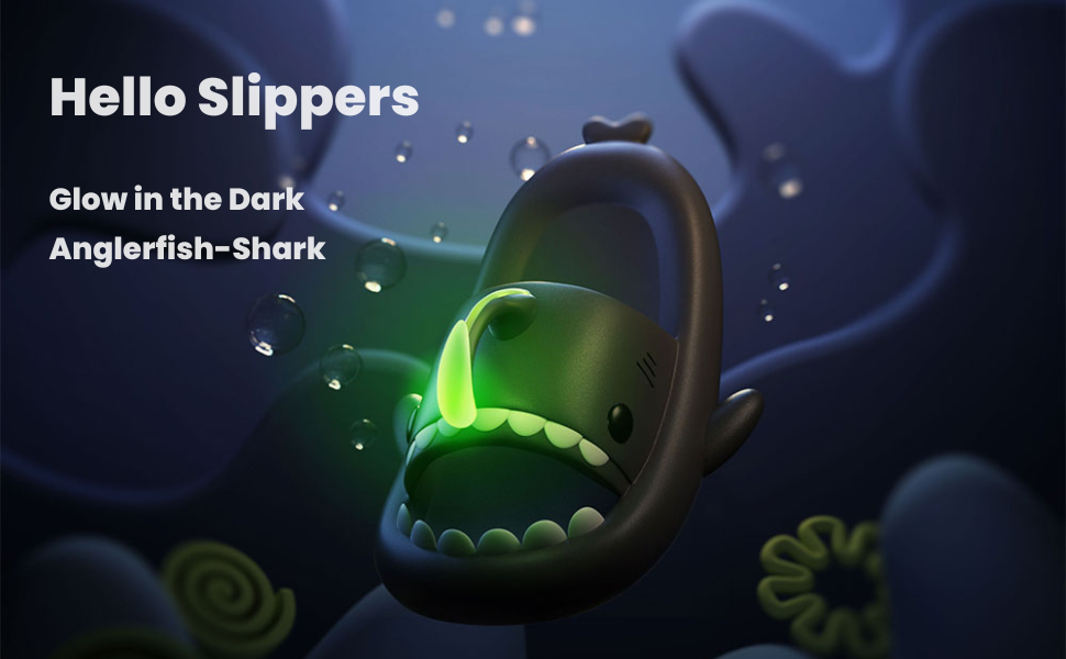 Hello Slippers Anglerfish Shark Slides Sandals, Super Soft
