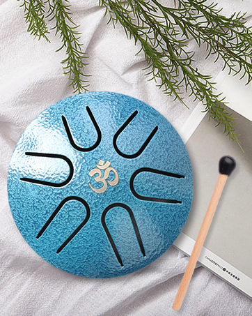 Aedcbaide Buddha Stones Mini Steel Tongue Drum 3 Inch (8cm) 6 Note Tongue Drum with Drumstick,Music Book,Mallet,Steel Drum Balmy Drum UK for Musical Education Concert Yoga Beginners Adult Kids(silver) 26 1