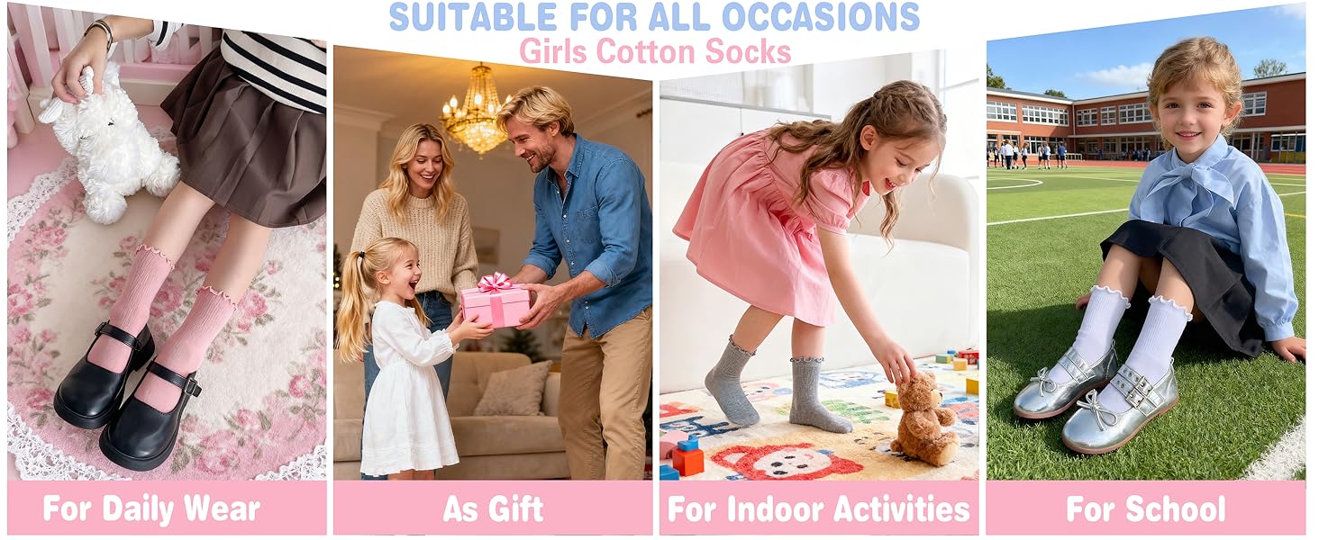 Girls Kids Ruffle Socks