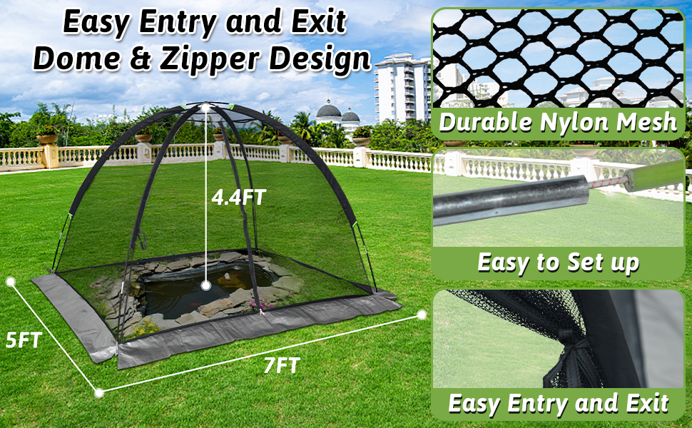 HIGOOD Pond Cover, Garden Cover Net, Pond Cover Dome, Pond