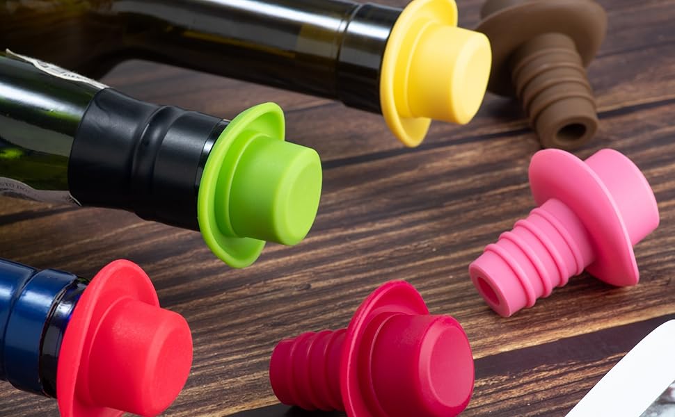 Funny Wine Stoppers Silicone Wine Caps Reusable Leak