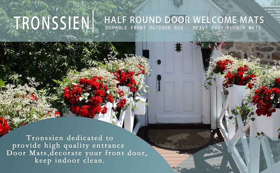Tronssien Half Round Door Mats, Washable Front