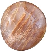 Rockcloud Natural Irregular Orange Moonstone Palm Stone Polished Thumb Worry Crystal Stone for An...