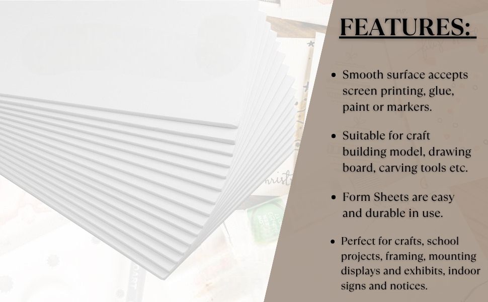 PROTECTAFILE 10 Pack A3 White Foam Board 5 mm Thick White Foam Core