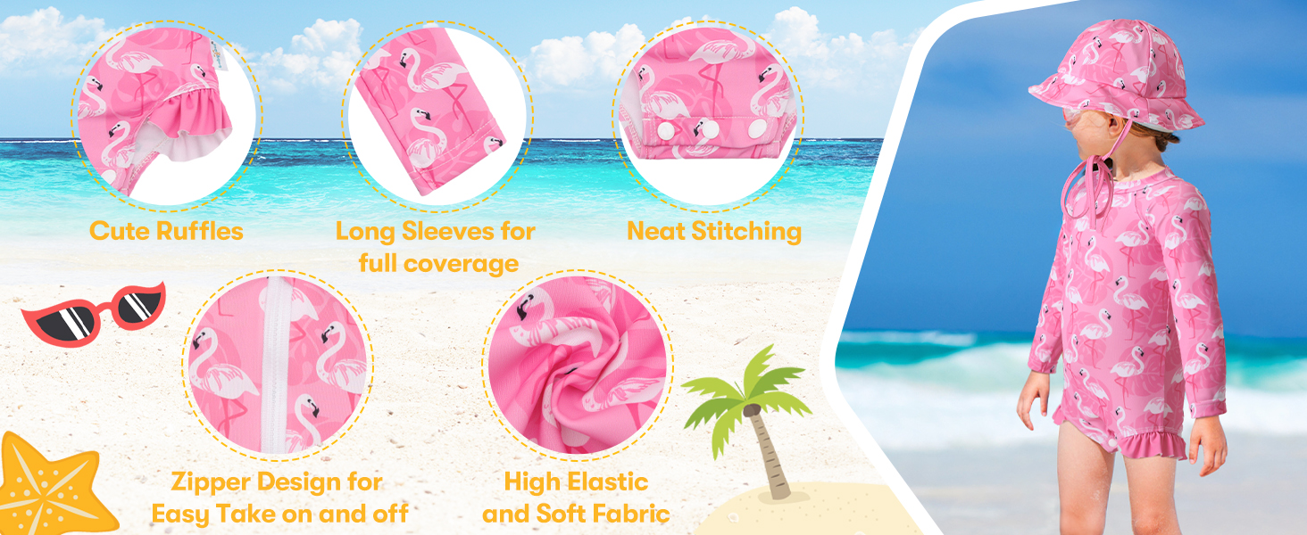 flamingo baby girl swimsuit