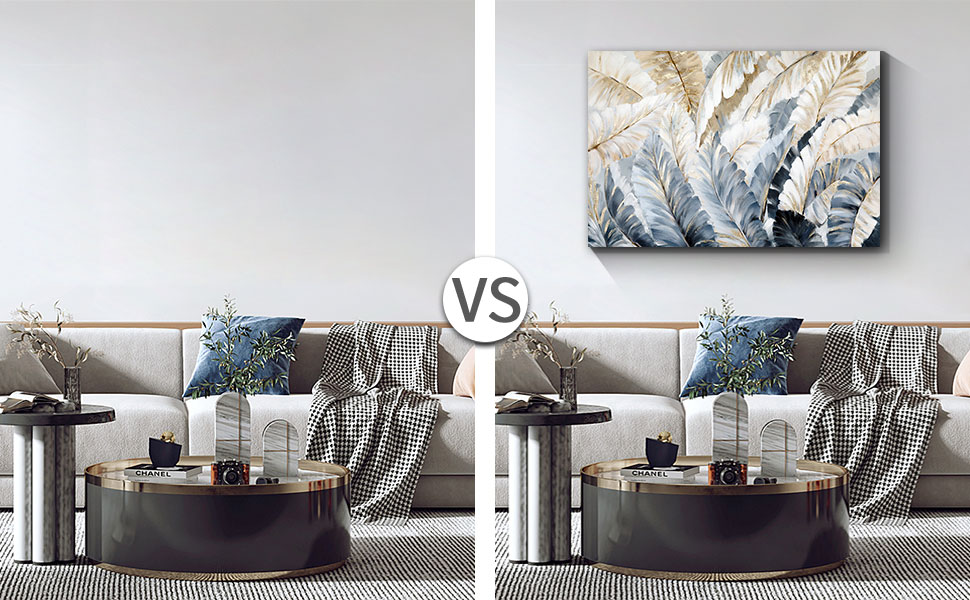 FajerminArt Framed Large Canvas Prints Abstract Feather Canvas Wall Art