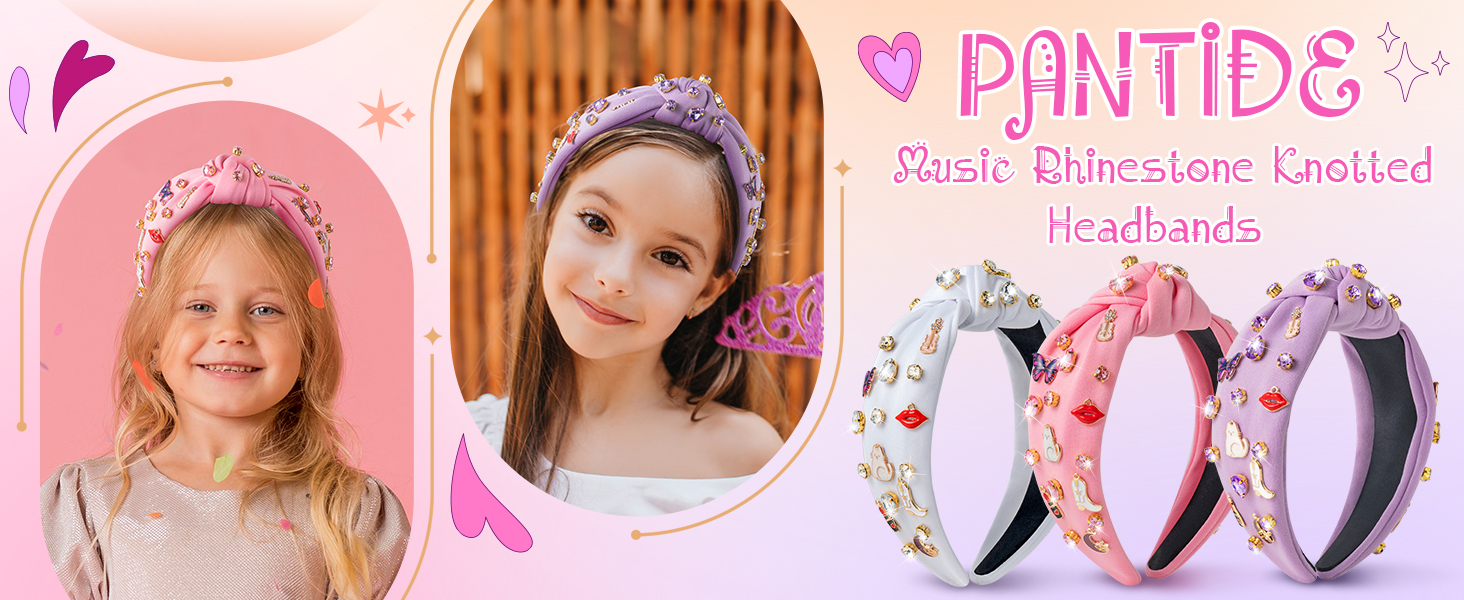 PANTIDE Music Jeweled Knotted Headband