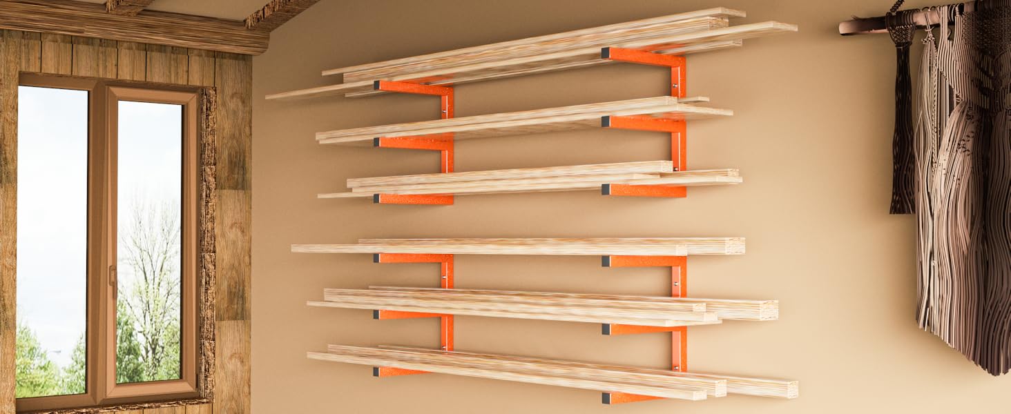 yyr wood organizer and lumber storage rack wall mount