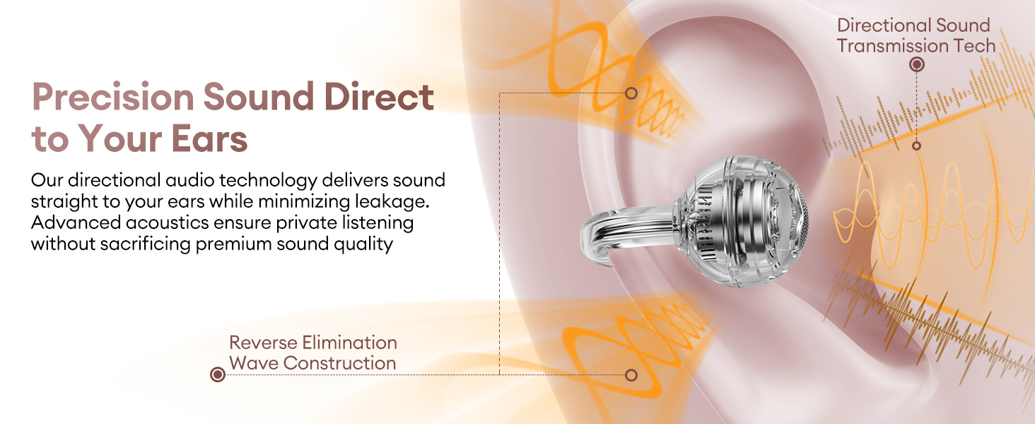 m100 clip on ear headphones bone conduction earbuds