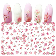 Doneace Flower Nail Art Stickers Decals Colorful Cheery Blossoms 3D Nail Sticker