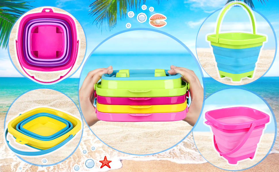 collapsible beach buckets