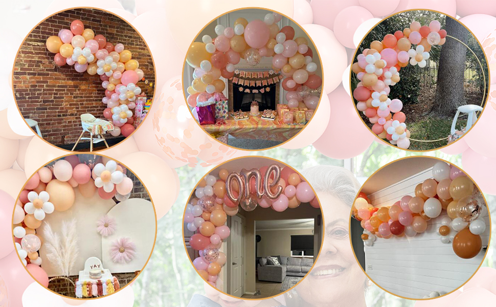 daisy balloon garland for kids birthday decorations