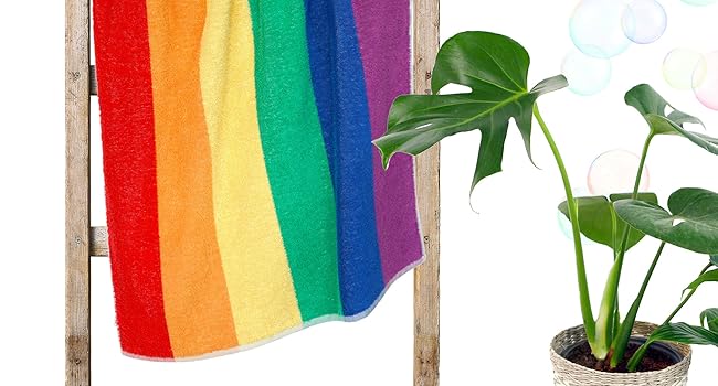Duschtuch Frottee in Regenbogen Farben