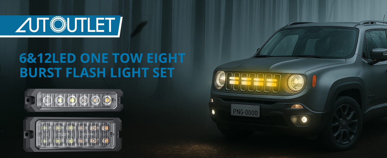 8pcs Warning Strobe Lights