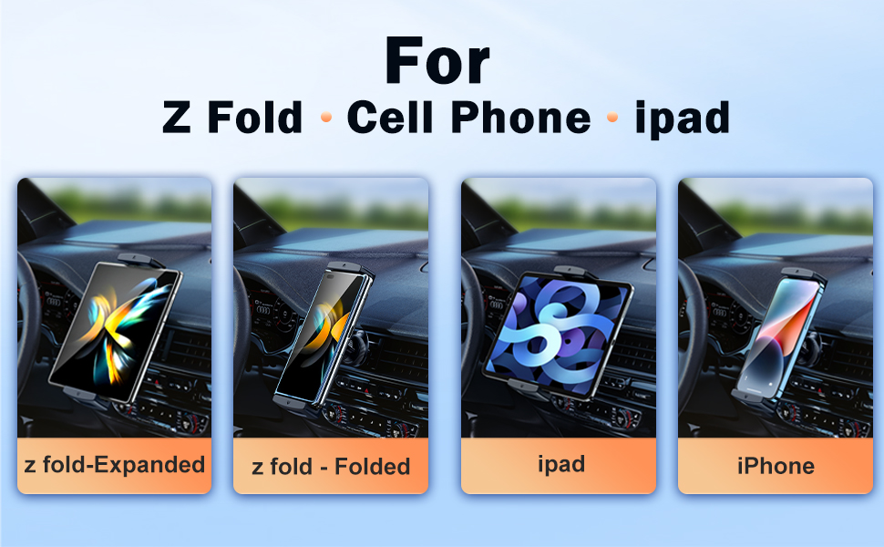 Car Phone Holder for iPhone Z Fold,Tablet Stand for iPad
