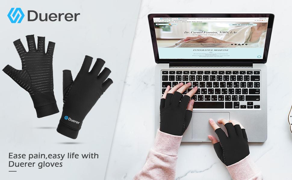 Duerer Copper Arthritis Gloves, Compression Gloves for Women and Men
