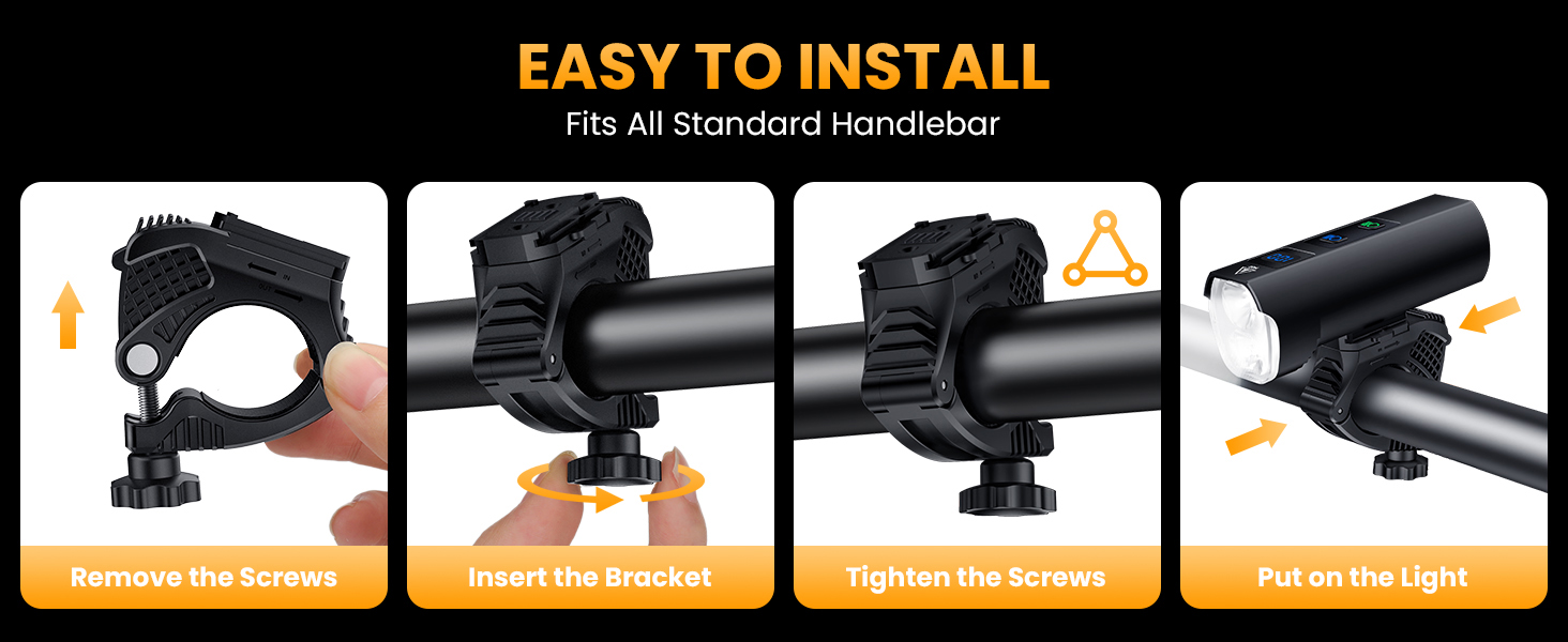 ONVIAN Super Bright Bike Lights for Night Riding, 1200 Lumen Bike Headlight -13 Modes & Aluminum Alloy, 5000mAh Rechargeable Bicycle Lights for Mountain Road Commuter Cycling, IPX5 Waterproof Bike Lights for Night Riding