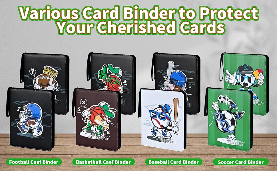 Football Card Binder Fits 900 Cards Sports Card Binder with