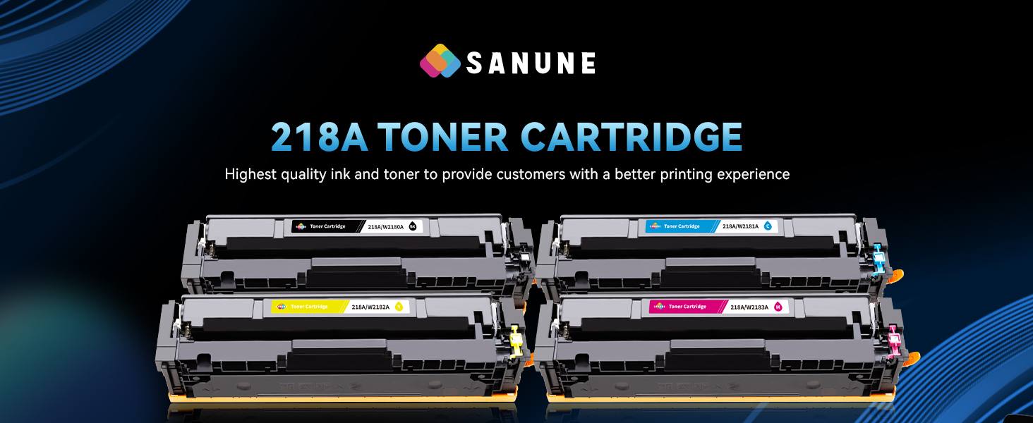 SANUNE 218A Toner Cartridge 4 Pack (No Chip) Replacement