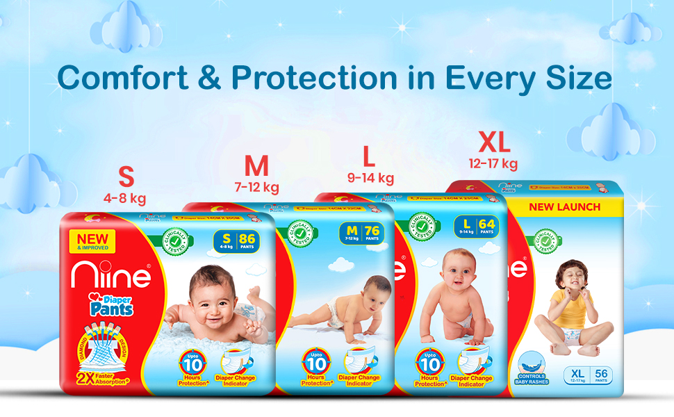 Buy NIINE Cottony Soft Baby Diaper Pants with Diaper Change Indicator