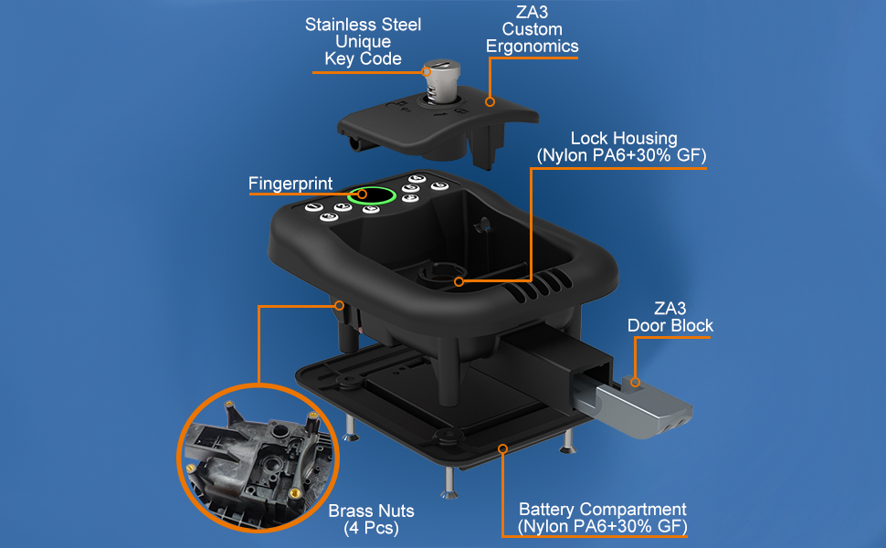 RV Keyless Fingerprint Slam Latch