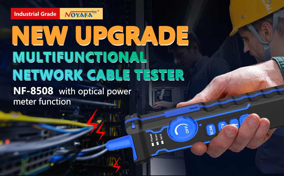 NOYAFA NF8508 Network Cable Tester with Optical Power Meter VFL, RJ11