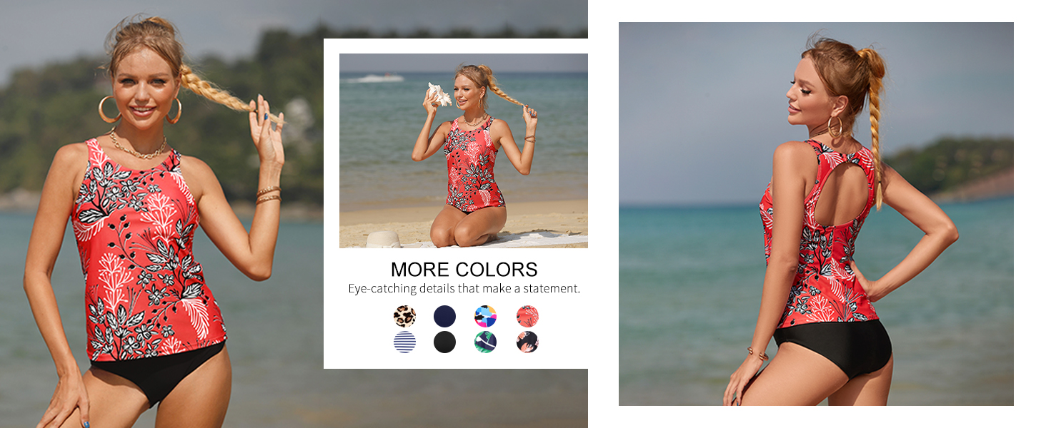 High Neck Tankini Swimsuit