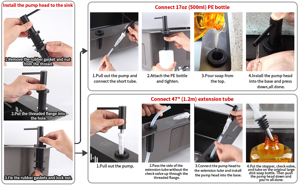 Solid 304 Stainless Steel TYESTAND SD20 Soap Dispenser For Kitchen