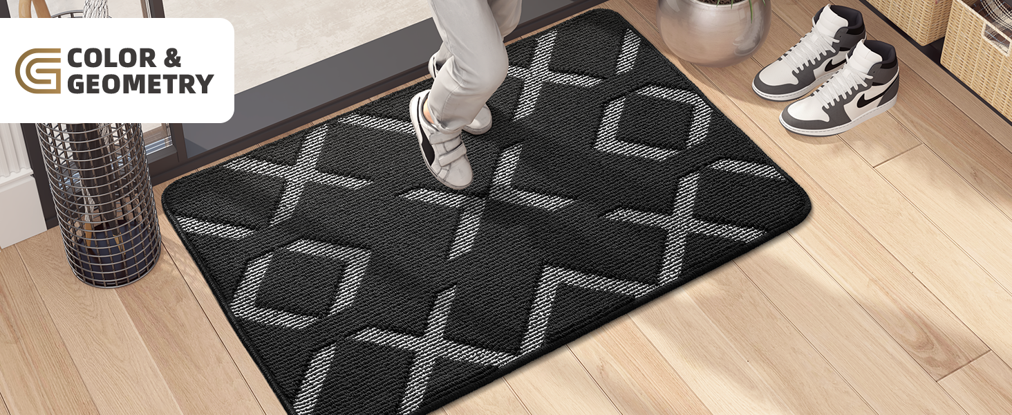 Color G Dirt Trapper Door Mats Indoor, Washable Indoor Door Mat for Entrance, Super Absorbent