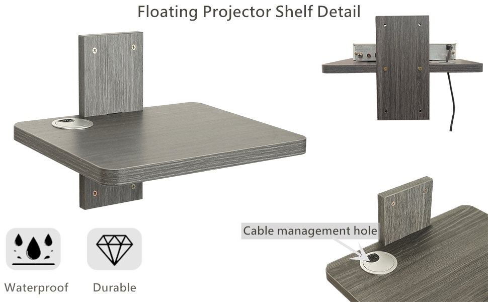BiJun Floating TV Shelf Projector Shelf Wall Mount