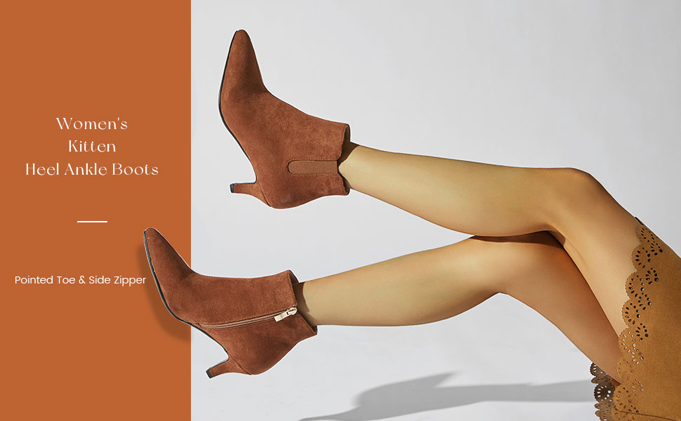 kitten heel ankle boots