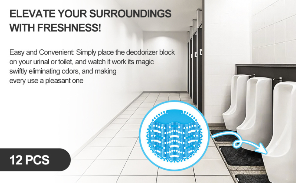 Urinal Screen Deodorizer (12 Pack) Urinal Mat with 15 Free Gloves