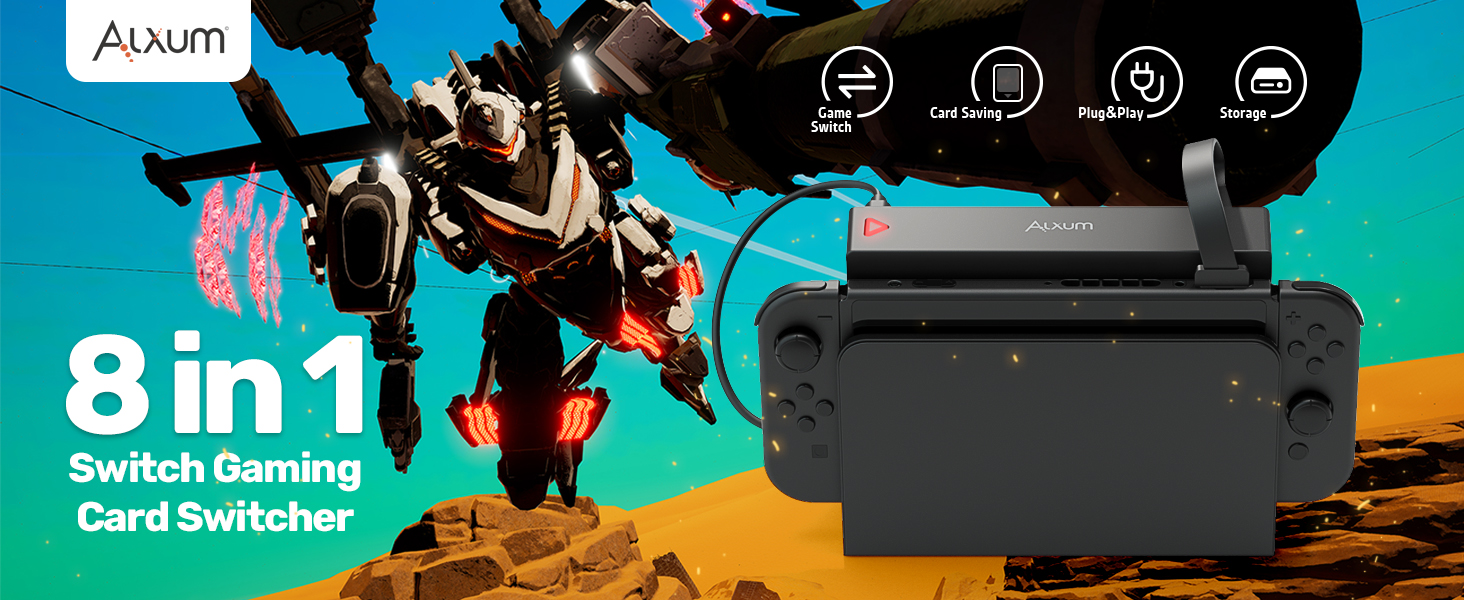 Alxum Switch Game Card Reader, 8 in 1 Multi Game Card Holder Compatible