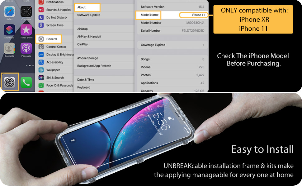UNBREAKcable Screen Protector for iPhone 11/iPhone XR [2