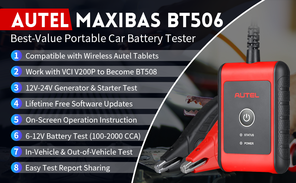 Autel MaxiBAS BT506 Battery Tester 2024 Version