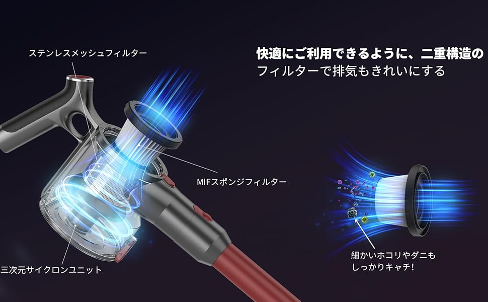 Amazon | 掃除機 コードレス NEWモデル スティック サイクロン