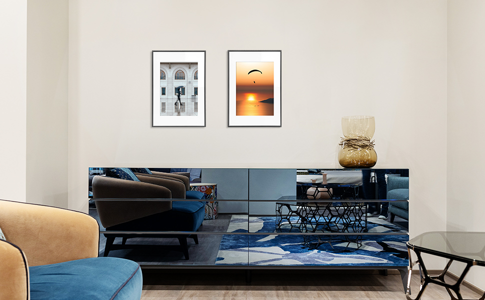 HOMESEVEN A3 Frame, A3 Picture Frame (11.7x16.5 inches) with A4 Mat