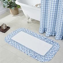 VAMPS ラグ Amazon.com: VHC Brands Burlap Ruffled Bath Mat, Antique