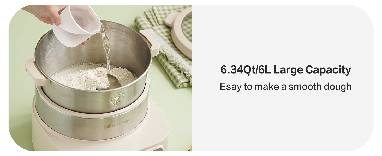 MOKKOM Electric Dough Maker with Proof Dough Function