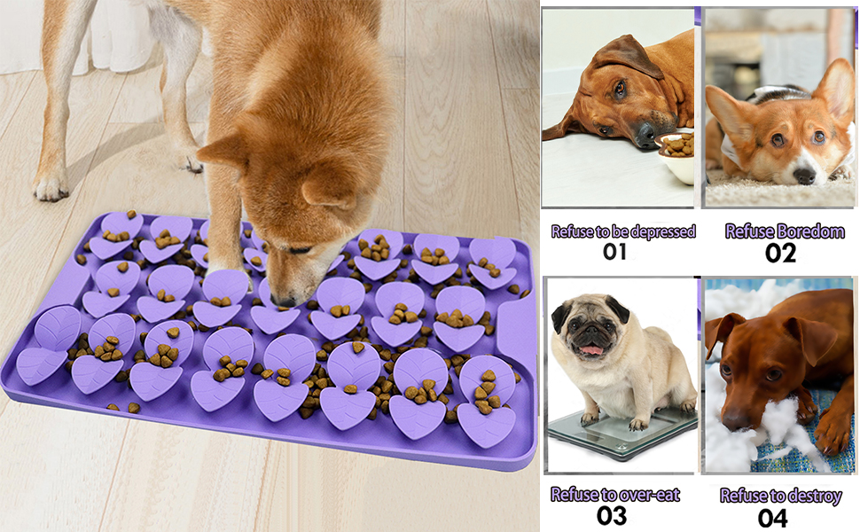 Femont Snuffle Mat for Small Dogs,Silicone Slow Feeder Lick Mat for